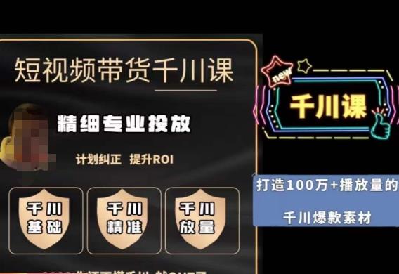 短视频带货-千川专业投放课，​精细化专业投放，计划纠正，提升ROI-学习资源库