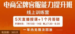 电商金牌客服能力提升班,提升客服能力是你店铺业绩的关键要素-学习资源库