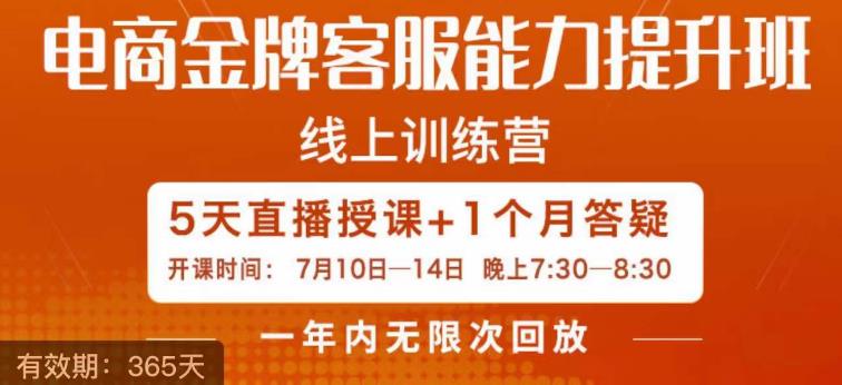 电商金牌客服能力提升班，提升客服能力是你店铺业绩的关键要素-学习资源库