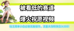被看低的赛道爆火祝愿视频,玩法简单小白必做无脑操作,流量大涨粉快日入500-学习资源库