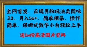 全网首发正规男粉玩法卖圆味3.0,月入5W+,简单粗暴,操作简单,保姆式教学,小白轻松上手-学习资源库