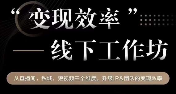 变现效率线下工作坊，从‮播直‬间、私域、‮视短‬频‮个三‬维度，升级IP和团队变现效率-学习资源库