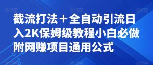截流打法+全自动引流日入2K保姆级教程小白必做,附项目通用公式【揭秘】-学习资源库