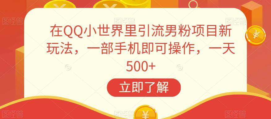 在QQ小世界里引流男粉项目新玩法，一部手机即可操作，一天500+【揭秘】-学习资源库