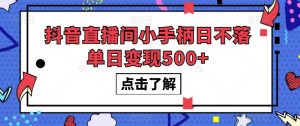 抖音直播间小手柄日不落单日变现500+【揭秘】-学习资源库