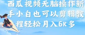 西瓜视频搞笑号,无脑操作新手小白也可月入6K-学习资源库