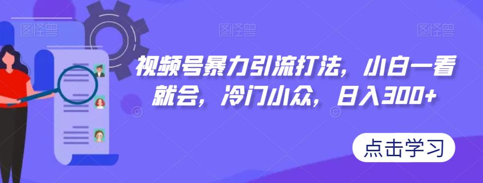视频号暴力引流打法，小白一看就会，冷门小众，日入300+【揭秘】-学习资源库