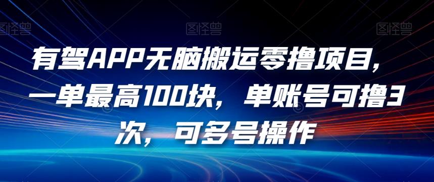 有驾APP无脑搬运零撸项目，一单最高100块，单账号可撸3次，可多号操作【揭秘】-学习资源库