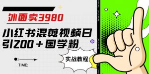 外面卖3980小红书混剪视频日引200+国学粉实战教程【揭秘】-学习资源库