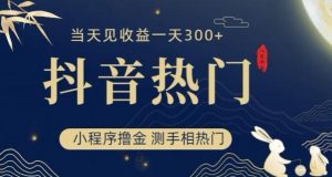 抖音最新小程序撸金,测手相上热门,当天见收益一小时变现300+【揭秘】-学习资源库