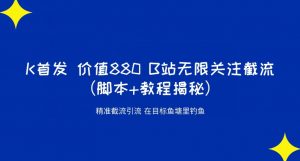 K首发价值880 B站无限关注截流精准引流(脚本+教程揭秘)-学习资源库