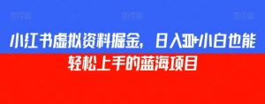 小红书虚拟资料掘金,日入300+小白也能轻松上手的蓝海项目【揭秘】-学习资源库