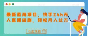 最新蓝海项目,快手24h无人直播短剧,轻松月入过万【揭秘】-学习资源库