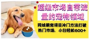 超级市场自带流量的宠物领域,同城萌宠项目冷门方法打破热门市场,小白轻松600+-学习资源库
