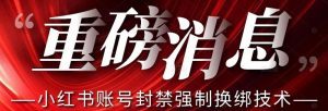 【最新】小红书账号封禁强制换绑技术可日赚300-学习资源库