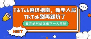 TikTok避坑指南,新手入局TikTok别再踩坑了-学习资源库