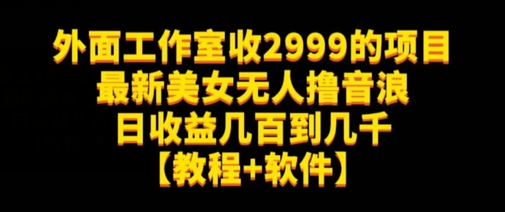 外面工作室收2999的项目最新美女无人撸音浪日收益几百到几千【教程+软件】（仅揭秘）-学习资源库