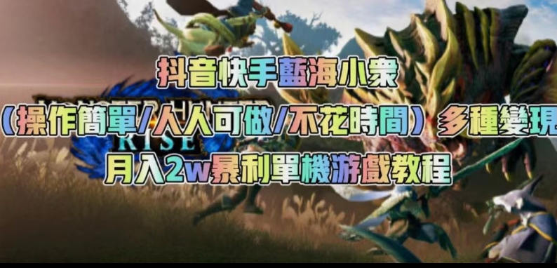 抖音快手蓝海小众（操作简单人人可做不花时间）多种变现月入2w＋暴利单机游戏教程-学习资源库