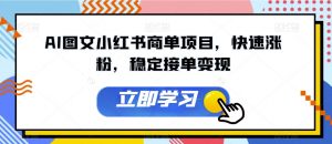 AI图文小红书商单项目,快速涨粉,稳定接单变现【揭秘】-学习资源库