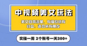 实操一天300+,中视频美女号项目拆解,保姆级教程助力你快速成单!【揭秘】-学习资源库