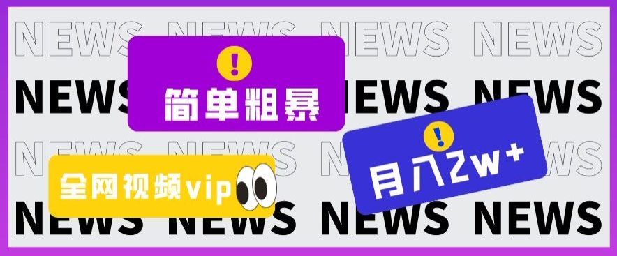 简单粗暴零成本，高回报，全网视频VIP掘金项目，月入2万＋【揭秘】-学习资源库