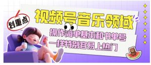 视频号音乐领域项目玩法,操作简单基本和书单号一样,特别容易上热门【揭秘】-学习资源库