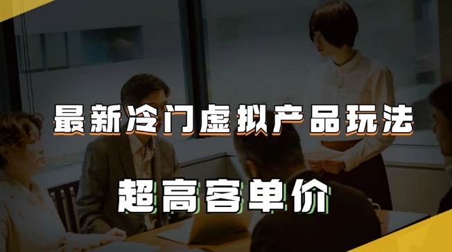 最新冷门虚拟产品玩法，超高客单价，月入2-3万＋【揭秘】-学习资源库