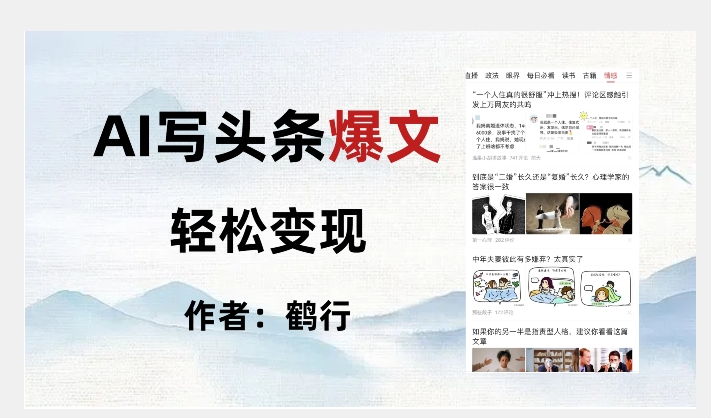 暴力拆解AI写头条爆文，轻松日入500+-学习资源库