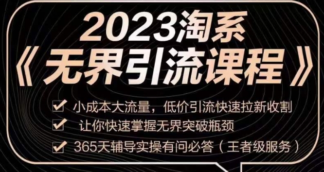 2023淘系无界引流实操课程，​小成本大流量，低价引流快速拉新收割，让你快速掌握无界突破瓶颈-学习资源库