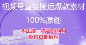 视频号直接搬运爆款素材,100%原创,不违规,抓紧时间用,免得过期后悔【揭秘】-学习资源库