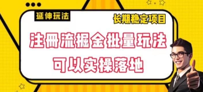 注册流掘金批量玩法，可以实操落地【揭秘】-学习资源库