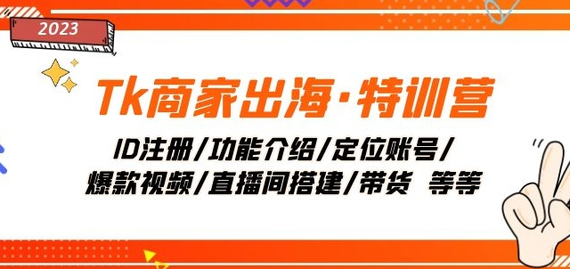 Tk商家出海·特训营：ID注册/功能介绍/定位账号/爆款视频/直播间搭建/带货-学习资源库