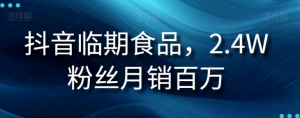 抖音临期食品项目,2.4W粉丝月销百万【揭秘】-学习资源库