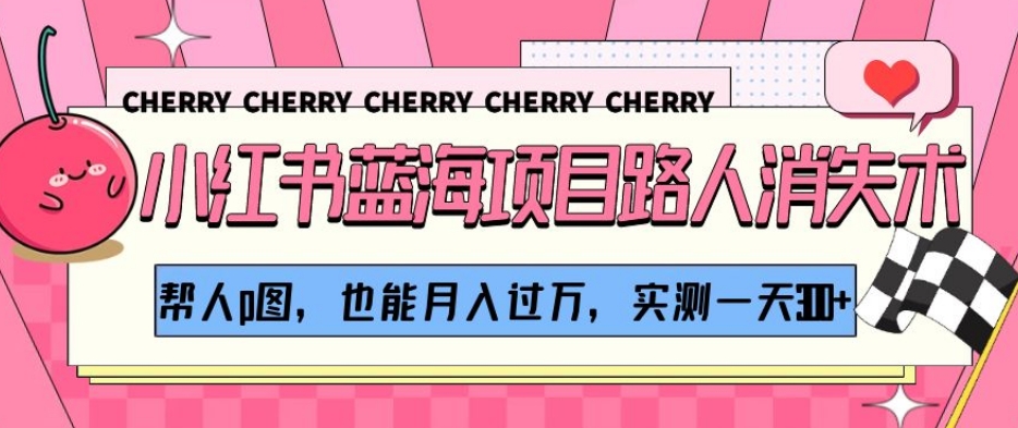 小红书蓝海项目路人消失术，帮人p图，也能月入过万，实测一天300+【揭秘】-学习资源库