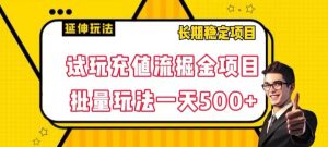 试玩充值流掘金项目,批量矩阵玩法一天500+【揭秘】-学习资源库