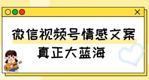 视频号情感文案,真正大蓝海,简单操作,新手小白轻松上手(教程+素材)【揭秘】-学习资源库