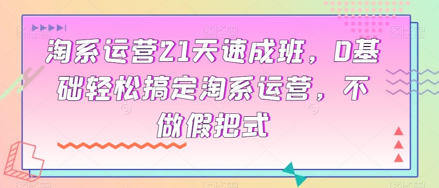 淘系运营21天速成班，0基础轻松搞定淘系运营，不做假把式-学习资源库