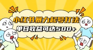 小红书暴力起号秘籍,11月最新玩法,单天变现500+,素人冷启动自媒体创业【揭秘】-学习资源库