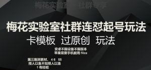 梅花实验室社群连怼起号玩法,卡模板过原创玩法【揭秘】-学习资源库