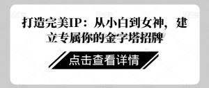 打造完美IP：从小白到女神，建立专属你的金字塔招牌-学习资源库
