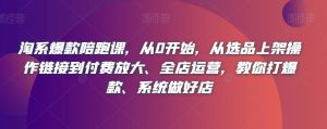 淘系爆款陪跑课,从0开始,从选品上架操作链接到付费放大、全店运营,教你打爆款、系统做好店-学习资源库