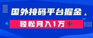 通过国外接码平台掘金:成本1.3,利润10+,轻松月入1万+【揭秘】-学习资源库