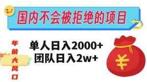 在国内不怕被拒绝的项目，单人日入2000，团队日入20000+【揭秘】-学习资源库