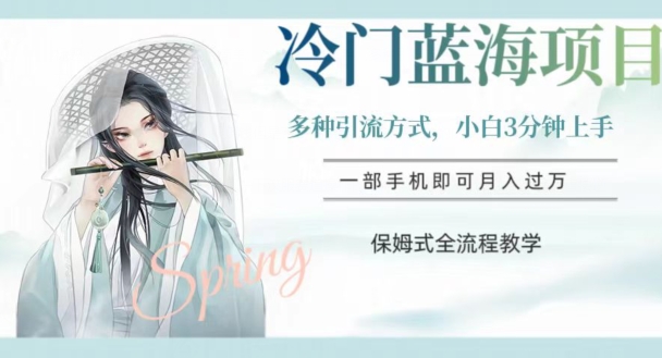 冷门蓝海项目，操作简单，小白3分钟上手，多种引流方式，保姆式全流程教学【揭秘】-学习资源库