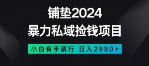 暴力私域捡钱项目,小白无脑操作,日入2980【揭秘】-学习资源库