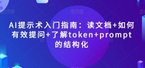 AI提示术入门指南:读文档+如何有效提问+了解token+prompt的结构化【揭秘】-学习资源库