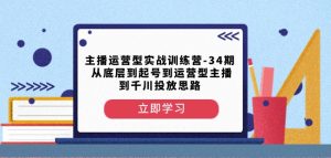 主播运营型实战训练营-第34期从底层到起号到运营型主播到千川投放思路-学习资源库