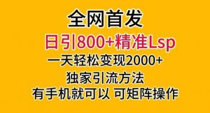 全网首发！日引800+精准老色批，一天变现2000+，独家引流方法，可矩阵操作【揭秘】-学习资源库
