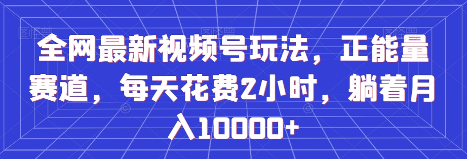 全网最新视频号玩法，正能量赛道，每天花费2小时，躺着月入10000+【揭秘】-学习资源库