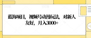 蓝海项目,视频号动漫玩法,对新人友好,月入3000+【揭秘】-学习资源库